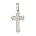Sterling Silver Polished Matte Center Finish Cross Pendant