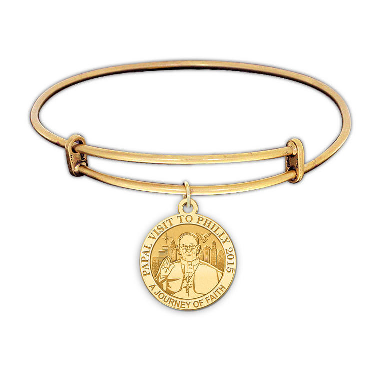 Pope Francis Expandable Embossed Bracelet W/ Papal Visit Philadelphia 2015