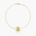 Round Saint Lucy with Open Border Paperclip Bracelet