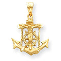 14K Yellow Gold Mariner's Cross Pendant
