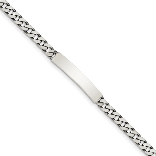 Custom Engraved Sterling Silver Women's Curb Link ID Bracelet