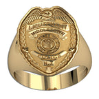 New Jersey Personalized Lieutenant Badge Ring with Department