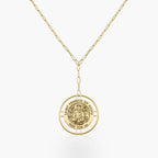 Round Saint Francis of Assisi Medal with Open Border Necklace
