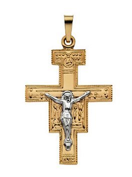 14k San Damiano Cross Religious Medal