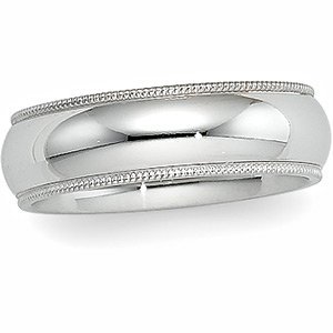 14K White Gold Approx. 0.20 Inch Milgrain Wedding Band