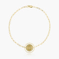 Round Miraculous Medal with Open Border Paperclip Bracelet