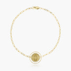 Round Miraculous Medal with Open Border Paperclip Bracelet
