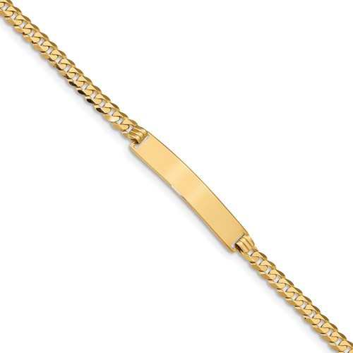 Custom Engraved 14K Gold Men's Curb Link ID Bracelet