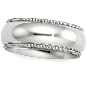 14K White Gold Approx. 0.24 Inch Milgrain Wedding Band