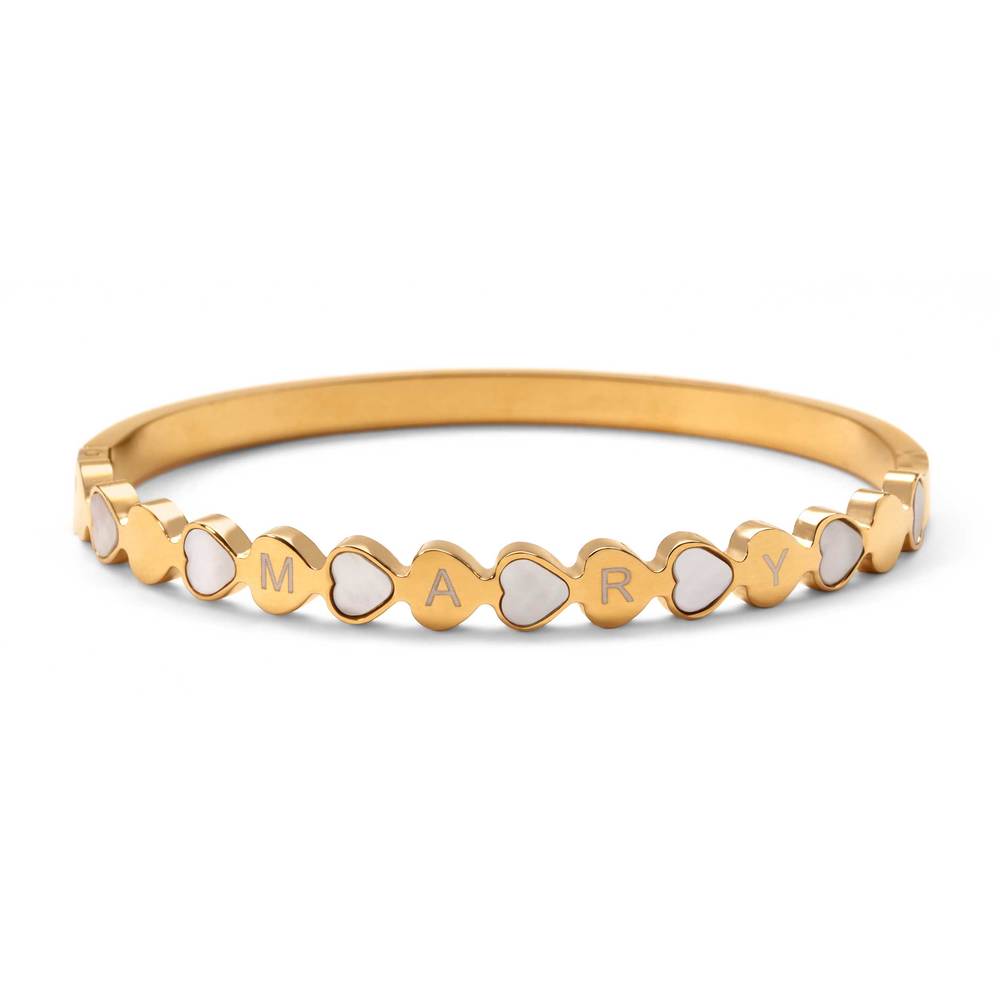 Heart Shaped Initial Gold Tone Bracelet
