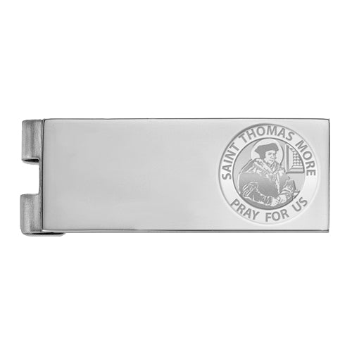 Stainless Steel Engravable Saint Thomas More Money Clip