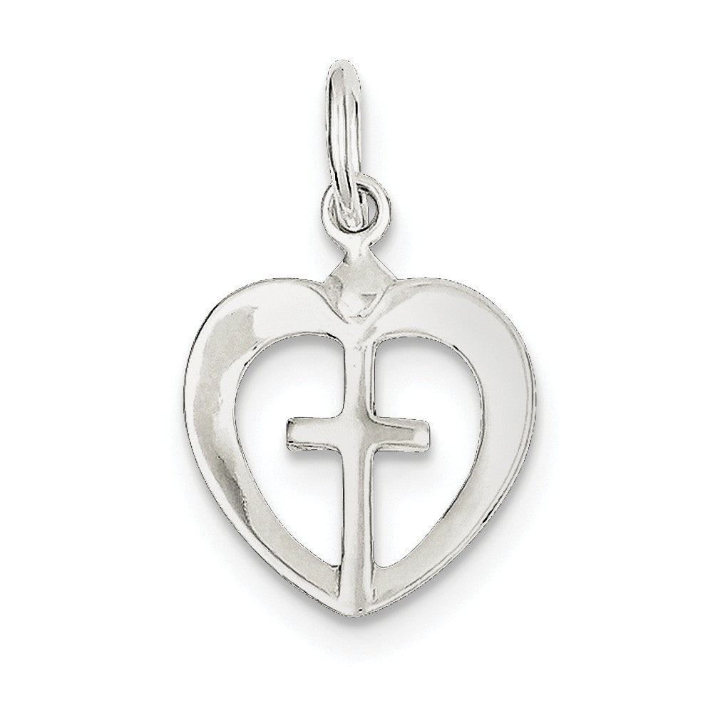 Sterling Silver Cross Heart Charm