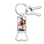 Stainless Steel Photo Keychain With Bottle Opener