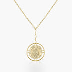 Round Saint Jude Medal with Open Border Necklace