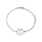 Exclusive Monogram Overlapping Initial  Bracelet w/ Chain Extender
