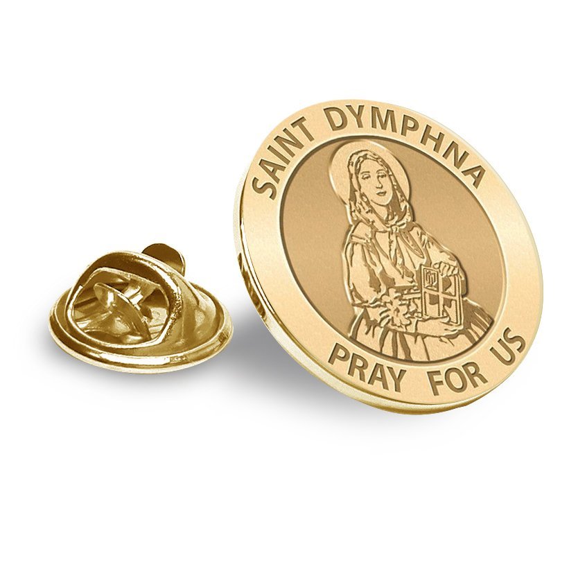 Saint Dymphna Religious Brooch/ Lapel Pin