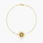 Round Saint Christopher with Open Border Paperclip Bracelet