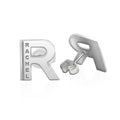 Initial Name Earrings With Block Name