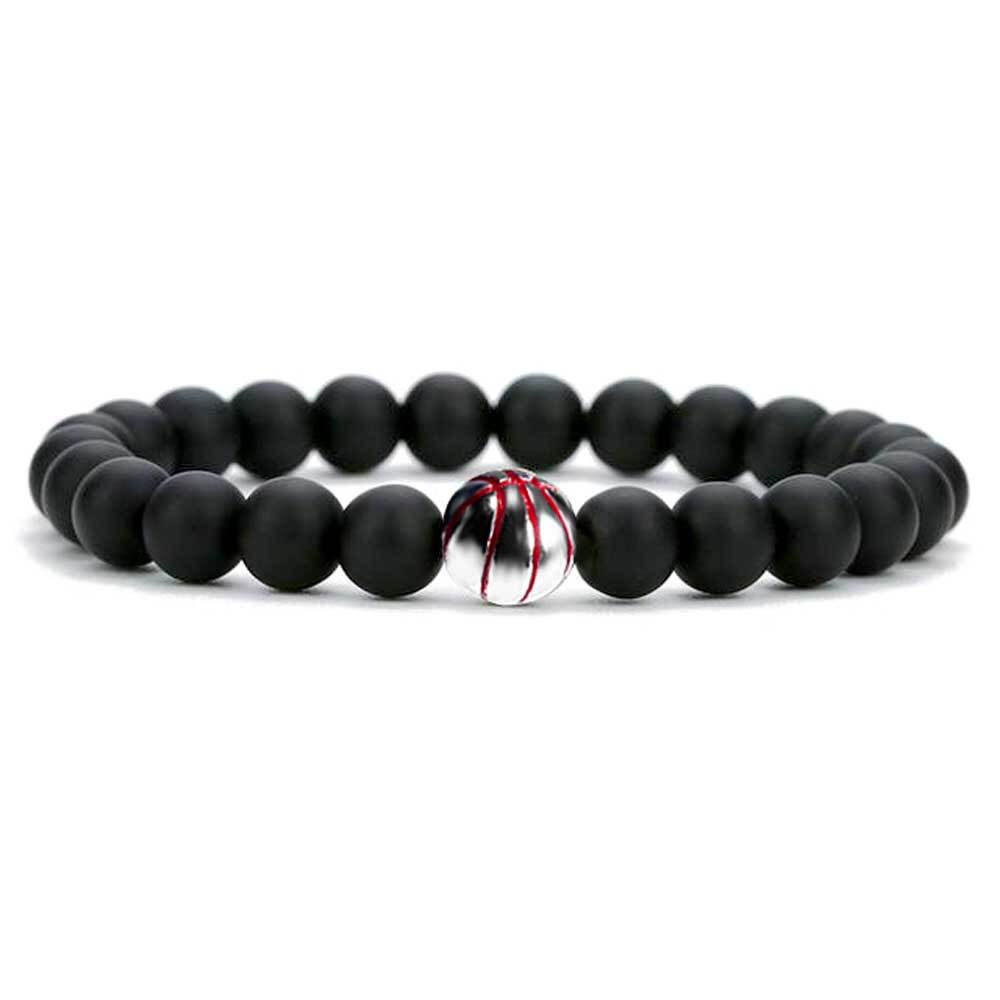 Stainless Steel Personalized Basketball Bead Bracelet