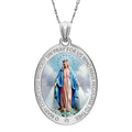 Miraculous Medal Color Oval Pendant
