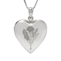 Personalized Birth Flower Heart Locket