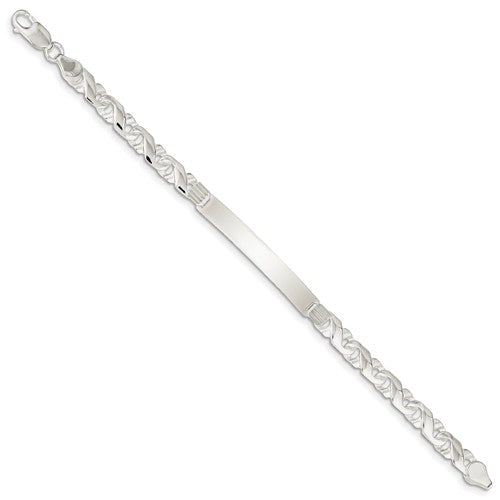 Custom Engraved Sterling Silver Women's Twisted Anchor ID Bracelet