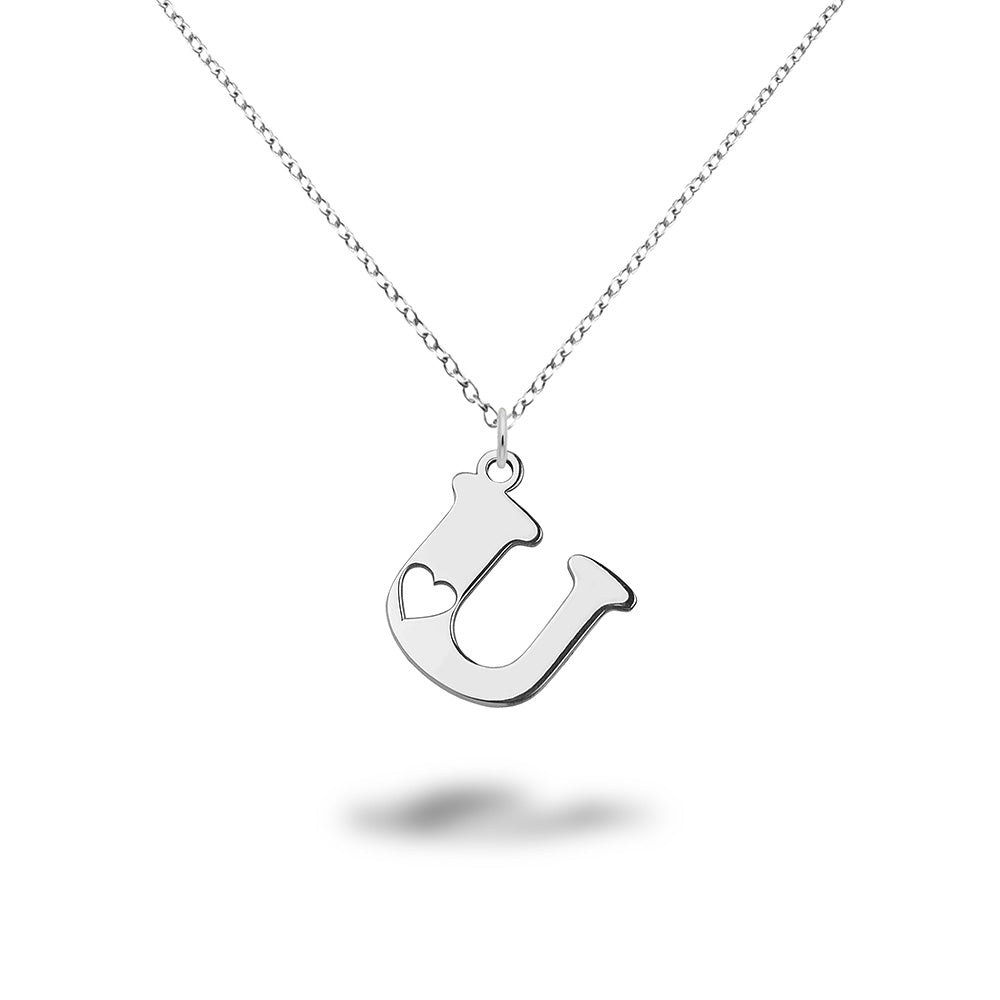 Initial Heart Cut-Out Pendant