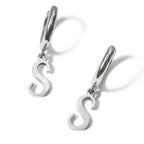 Pair of Initial Script Huggie Earrings
