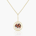 Round Pendant with Open Border Paperclip Necklace