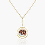 Round Pendant with Open Border Paperclip Necklace