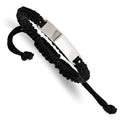 Custom Engraved Stainless Steel Women's Black Fabric ID Bracelet