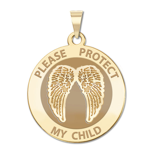 Guardian Angel "Protect My Child" Double Wing Medal  "EXCLUSIVE"