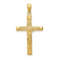 14K Textured-Arm Crucifix Pendant
