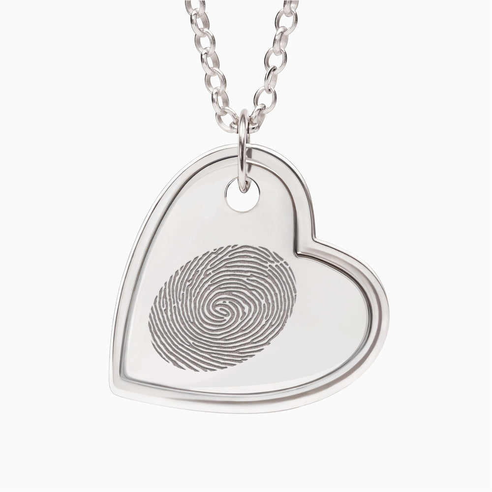 3D Sideways Heart with Fingerprint