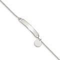 Custom Engraved Sterling Silver Women's Round Charm ID Bracelet