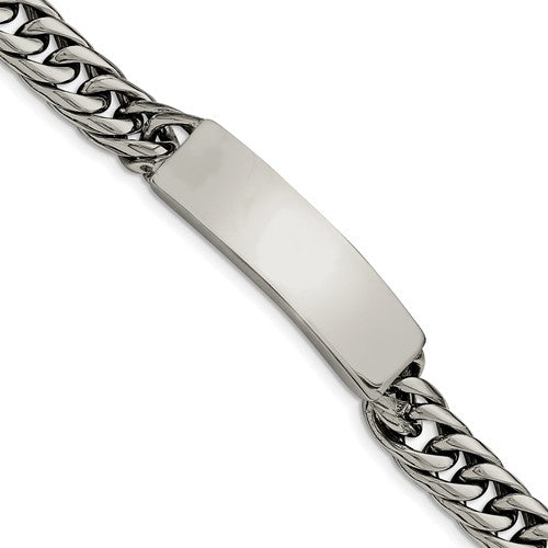 Custom Engraved Stainless Steel Men's Antiqued Curb Link ID Bracelet