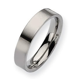 Titanium Approx. 0.20 Inch Brushed Flat Wedding Band