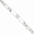 Custom Engraved Sterling Silver Men's Figaro Link ID Bracelet