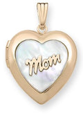 Solid 14K Yellow Gold "Mom" Locket