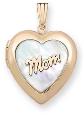 Solid 14K Yellow Gold "Mom" Locket