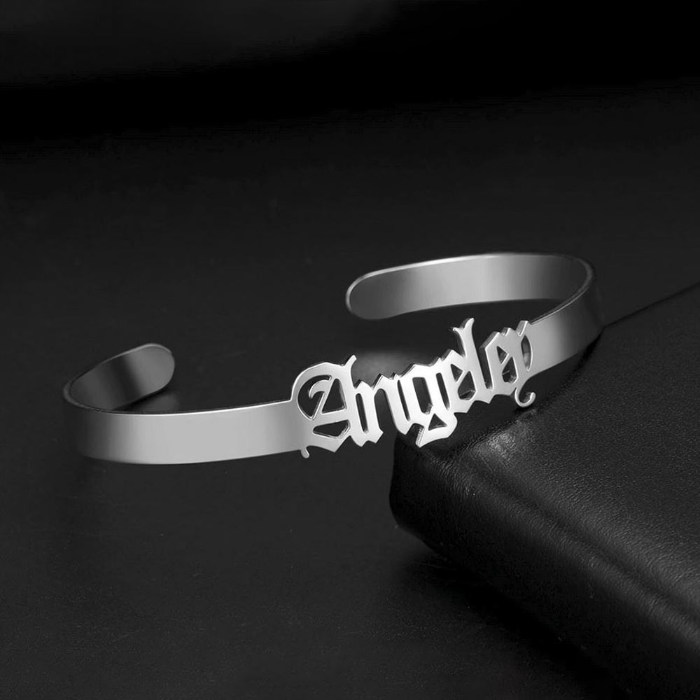Personalized Name or Word Bangle Bracelet