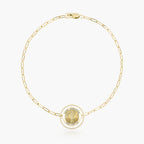 Round Saint Sebastian Medal with Open Border Paperclip Bracelet