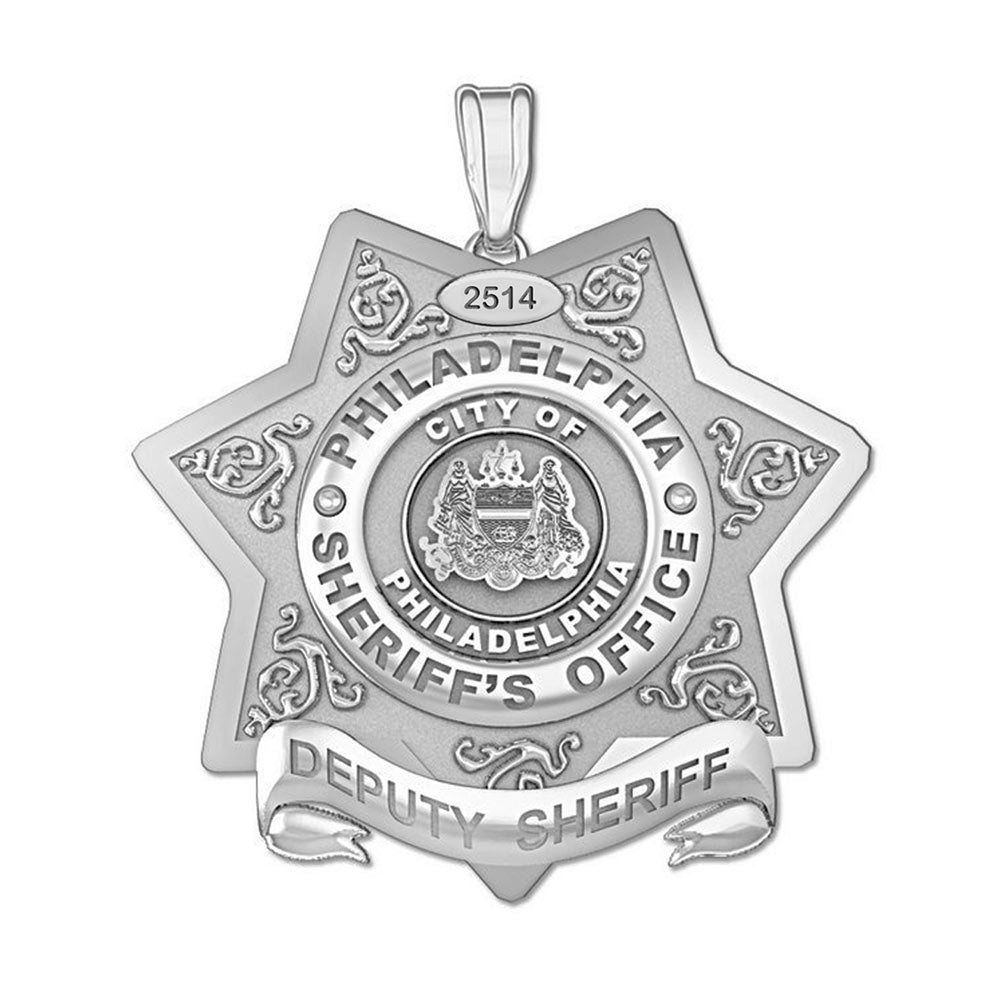 Personalized Philadelphia Sheriff's Badge with Your Number & Rank