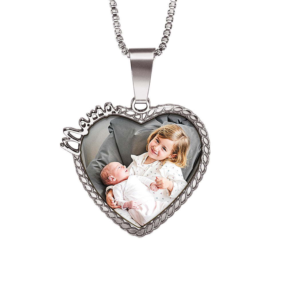 Mama Rope Frame Photo Pendant- Includes Chain
