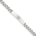 Custom Engraved Sterling Silver Men's Antiqued Curb Link ID Bracelet