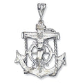 Sterling Silver Gold Mariner's Cross Pendant