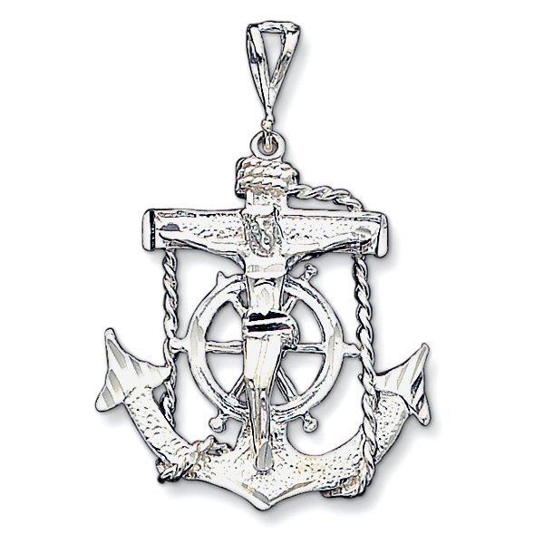 Sterling Silver Gold Mariner's Cross Pendant