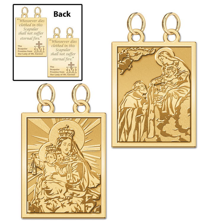 Double Sided Scapular Religious Medals Set