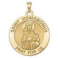 Saint Homobonus Round Religious Medal