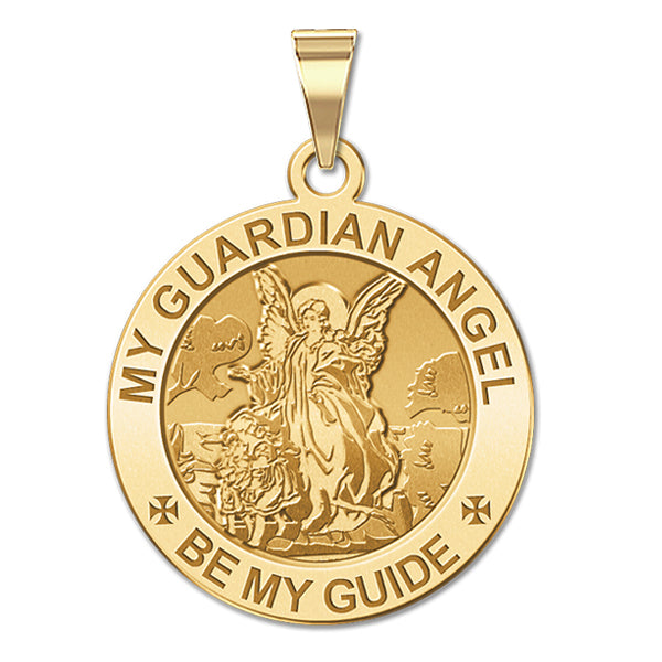My Guardian Angel - Be My Guide - Round Religious Medal